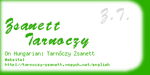 zsanett tarnoczy business card